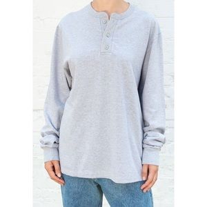 Brandy Melville John Galt Lennon Top Long Sleeve Grey Heavyweight